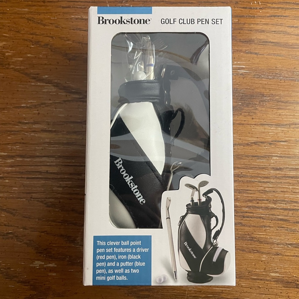 Brookstone Black and White Golf Club Pen Set